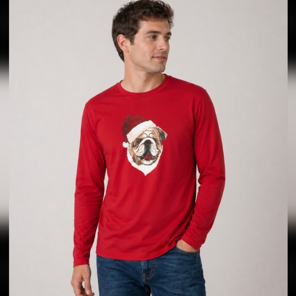 CLUB ROOM Christmas Santa Hat Dog Long Sleeve